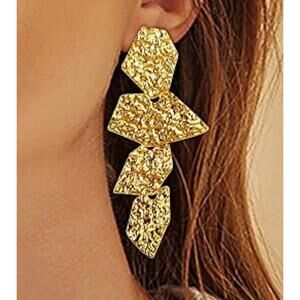 Boho Geometric Gold Drop Earrings